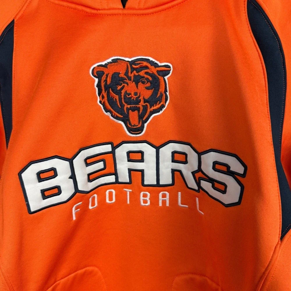 Chicago Bears NFL Youth Hoodie Size M (10-12) Orange Football Sweatshirt - Picture 4 of 10